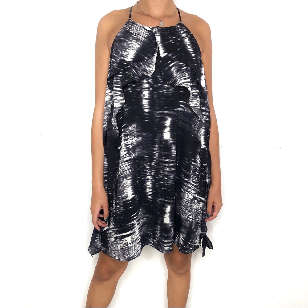 NWT BCBGMAXAZRIA Backless Ruffle Mini Dress